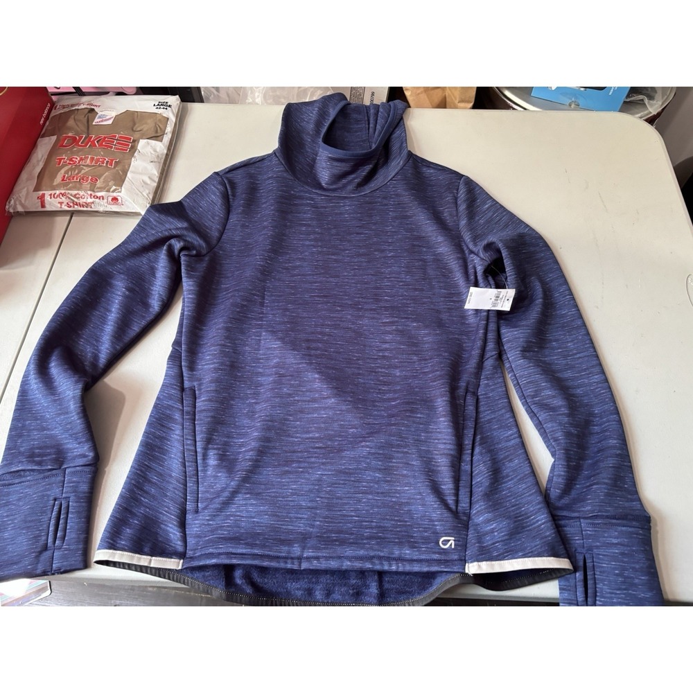 Gap Fit Orbit Hooded Fleece Pullover  Space dye Blue NWT‎ Small